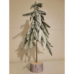 18" Flocked Christmas Tree Faux Pine Wood Base Target Decor-4pac BRAND NEW